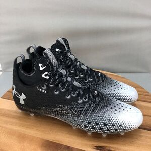 Under Armour Spotlight Clone 3.0 MC Lacrosse Cleats Mens 13 Black Silver Mid Top